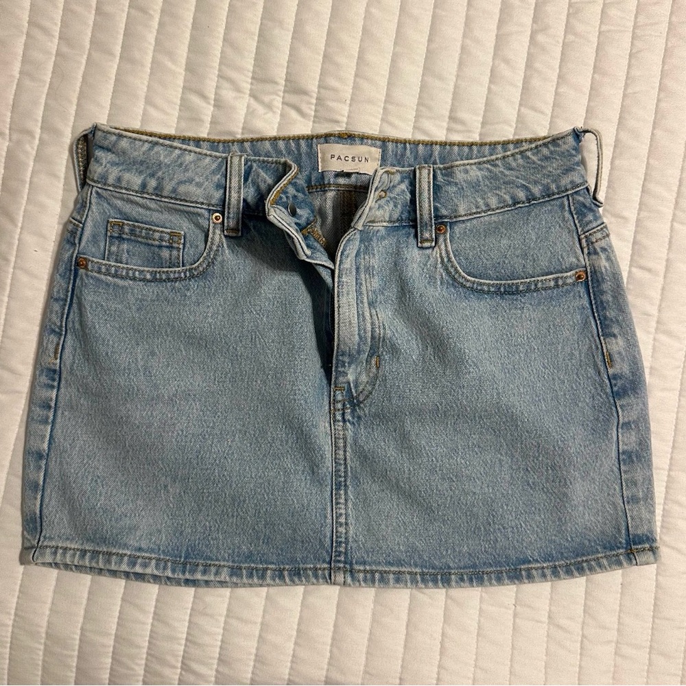 PacSun Light Blue Denim Mini Skirt